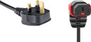 IEC-LOCK CORDON SECTEUR IEC verticale bas femelle C13 verrouillable - UK 13A, 3m, noir