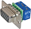 BTX CD-HD15FEZBR CONNECTEUR D-SUB HD 15pts, femelle, montage panneau, connexion mini-vis