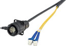 CANFORD FIBRECO HMA XLR bulkhead connector, 2-channel, SM, with LC fibre tails, 500mm