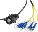 CANFORD FIBRECO HMA XLR bulkhead connector, 4-channel, SM, with SC fibre tails, 500mm
