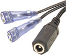 LITTLITE GAD CORDON SECTEUR fiche femelle coax. 2.1mm vers double connecteurs pour cosses