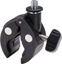 K&M 23690 UNIVERSAL CLAMP 3/8-inch male thread, 10-30mm clamping range, black