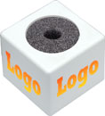 CANFORD BADGE MICRO plastique, carré, blanc, 1x logo sur 4 faces (spécifier les détails)