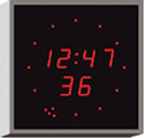 WHARTON 4900N.02.R.FP.UK HORLOGE caractères rouges 20mm, à encastrer, alim secteur