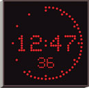 WHARTON 4900E.05.R.S.UK HORLOGE caractères rouges 50mm, montage en surface, alim secteur