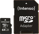 INTENSO SDC-3423490 PREMIUM CARTE MICRO SD 64GB avec adaptateur, UHS-1