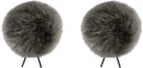 BUBBLEBEE TWIN WINDBUBBLES BONNETTE FOURRURE micro-cravate, T3, trou 40mm, pack de 2, gris
