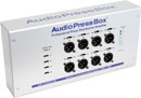AUDIOPRESSBOX APB-112 OW-D-USB SPLIT.DE CONFERENCE actif, mural, ent.Dante, 12x sort.mic/ligne, USB-C
