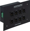 AUDIOPRESSBOX APB-P008 IW-EX EXTENS.SPLITTER à encast.au mur, 2x entr.ligne, 8x sort.micro, noir