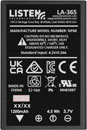 LISTEN TECHNOLOGIES LA-365 ACCUS, Lithium-ion