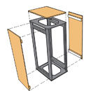 CANFORD ES5039122 PANNEAU LATERAL pour racks ES503, prof.500, 22U, plaqué frêne, la paire