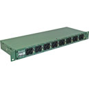 RADIAL PROD8 BOITE DE DIRECT passive, 8 can., entrée A/B jack 6.35mm, boucle jack 6.3mm, install.rack