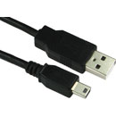 CORDON USB 2.0, Type A mâle - Type B-mini 5-pôles mâle, 1m