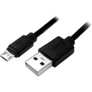 CORDON USB 2.0, Type A mâle - Type B-micro, 1.8m, noir