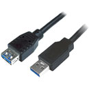 CORDON USB 3.0, Type A mâle - Type A femelle, 3m, noir