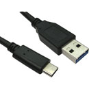 CORDON USB 3.1, mâle Type A - mâle Type C, 0.5m, noir