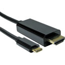 CORDON USB mâle Type C - HDMI mâle, 2m, noir