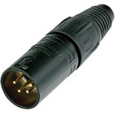 NEUTRIK NC4MX-B XLR FICHE POUR CABLE mâle, corps noir, contacts or