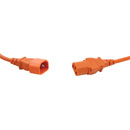 CORDON SECTEUR IEC C13 femelle-IEC mâle C14, 0,5m, orange