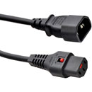 IEC-LOCK CORDON SECTEUR IEC verrouillable femelle C13 - IEC mâle C14, 5m, noir