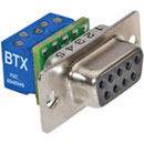 BTX CD-DB9FEZBR CONNECTEUR D-SUB 9pts femelle, montage panneau, connexion mini-vis