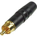 REAN NYS373-0 FICHE RCA corps noir, contacts or, bague noire