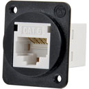 TUK KEYSTONE RACCORD RJ45 DOS-A-DOS série-D Cat6, partie arrière 90° vers l'avant, blanc