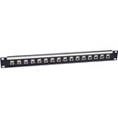 CANFORD PANNEAU DE CONNEXION RJ45 CAT5E économique, 1U, 1x16, traversant, blindé, noir