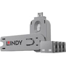 LINDY 40454 KIT BOUCHON DE PORT USB-A, 1x clef, 4x verrous, blanc