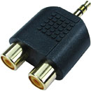 ADAPTATEUR 2PHF-3MJP 2 x RCA (phono) femelle - fiche jack 3.5mm 3pts, économique