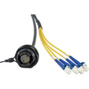 CANFORD FIBRECO HMA Jam nut bulkhead connector, 4-channel, SM, with LC fibre tails, 2 metres