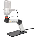 YELLOWTEC m!ka TABLE STAND support pour table, câblé XLR, avec bague OnAir LED, argent