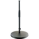 K&M 23323 PIED MICRO BAS base ronde lourde, insert anti-vibrations, 350-570mm, noir