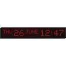 WHARTON 4500NE.05.R.S.UK HORLOGE caractères rouges 50mm, install. en surface, alim.UK