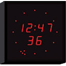 WHARTON 4900N.02.R.S.UK HORLOGE caractères rouges 20mm, install.en surface, alim secteur