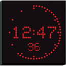 WHARTON 4900N.05.R.S.UK HORLOGE caractères rouges 50mm, install.en surface, alim secteur