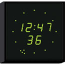 WHARTON 4900N.02.G.S.UK HORLOGE caractères verts 20mm, install.en surface, alim secteur