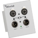 MUXLAB 500558-WH CONVERTISSEUR AUDIO plaque murale, analogique XLR vers Dante, 2 canaux, blanc