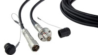 CANFORD - CÂBLES CAMÉRA FIBRE OPTIQUE HYBRIDES PRÉ-ASSEMBLÉS - SMPTE311M - Connecteurs Lemo pour panneau et câble Canford 9.2mm